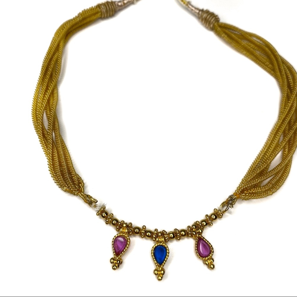 Multi Colored Gold Rope Necklace